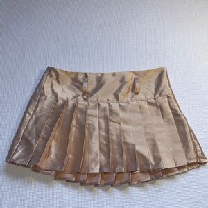 NWT Forever 21 Baby Phat Pleated Satin Mini Skirt - Champagne Gold